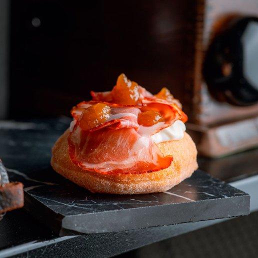 Cremoso di stracchino, capocollo nostrano e confettura di fichi